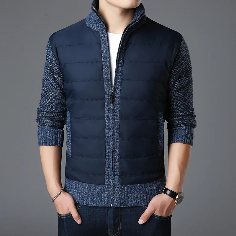 2021 Naujas Mados Prekės Ženklo Megztiniai Mens Megztinis Storas Slim Fit Džemperiai Trikotažas Užtrauktukas, Šiltas Žiemą Korėjos Stiliaus Atsitiktinis Vyrų Drabužiai