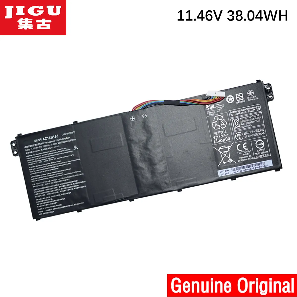 JIGU AC14B18J Originalus Laptopo Baterija Acer Aspire E3-111 E3-112 E3-112M ES1-531 B116 MS2394 11.4 V 36WH