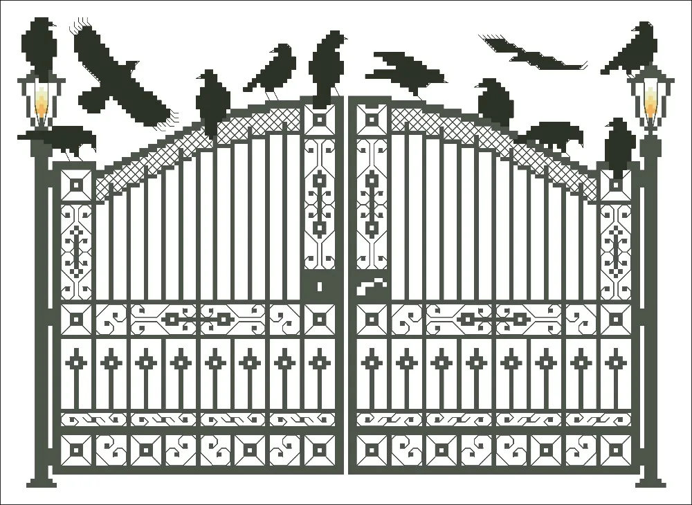 Paukščiai ant vartų kryželiu paketo animacinių filmų gyvūnų 18ct 14ct 11ct audiniai medvilniniai siuvinėjimo siūlai 