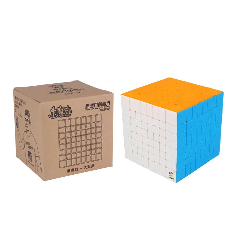 YUXIN Mažai Magija Professtional Stickerless 8*8*8 Magnetinio Magic Cube Greičio Įspūdį 8x8 Kubo Švietimo Žaislai cubo magico 87mm