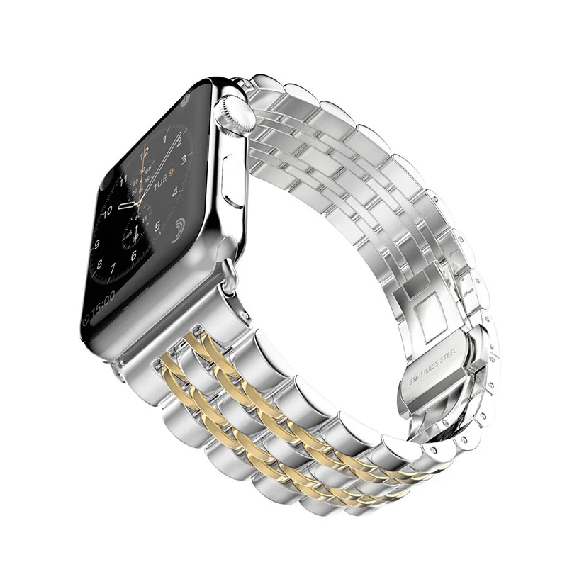 Septynių Granulių Visą Nerūdijančio Plieno Smart Watch Band 