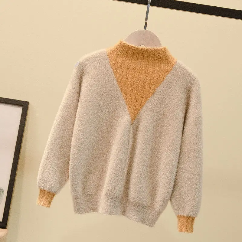4T-14T rudenį, žiemą paauglių berniukas, mergaitė, vaikas, storas Megztas megztinis golfo drabužiai šilti marškinėliai spalvos megztinis (puloveris)
