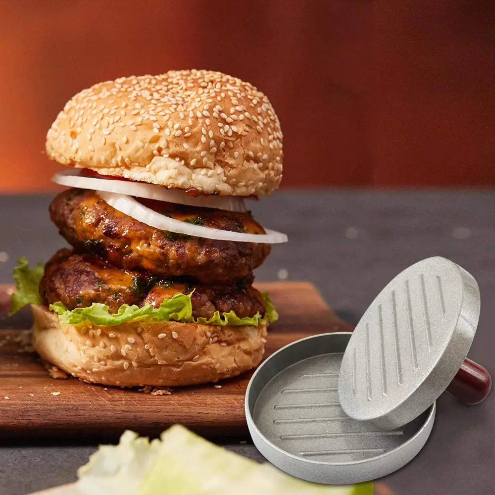 WALFOS 1 Set Apvalios Formos Hamburger Paspauskite Aliuminio Lydinio 11 CM Mėsainių Mėsos Grill Jautienos Mėsainiai Paspauskite Patty Maker Kepimo Įrankiai