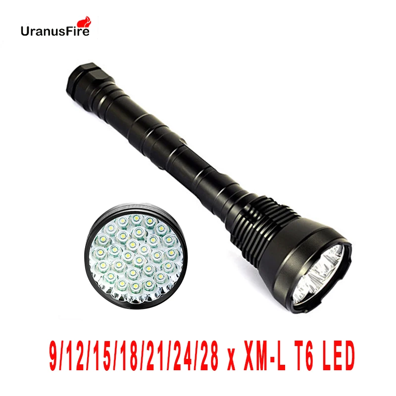 Uranusfire T6 LED Žibintuvėlis 72000LM 5 Režimai Kempingas Taktinis Žibintuvėlis Lempa 9 12 15 18 21 24 28 XML T6 Lauko Medžioklės šviesos
