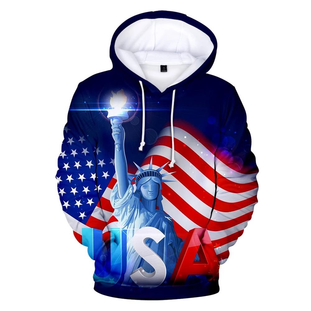 Amerikos Nepriklausomybės Diena Megztinis Drabužiai Europos ir Amerikos Stiliaus 3D Palaidinukė Vyrų / Moterų 3D Hoodie Kokybės Striukė