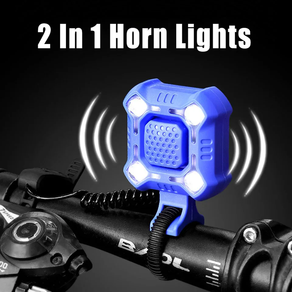 GoByGo 2 in1 4 Lempos Dviračių Šviesos 140 dB Dviratį Bell Priekiniai Dviračių Žibintų 4 Režimai Saugos Naktį Dviračių Lempos+Garsiai Signalizacijos Saugumo