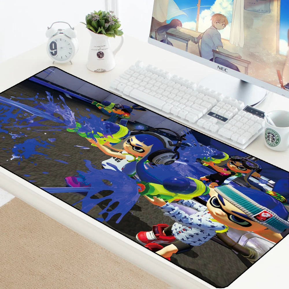 Splatoon Didelės Žaisti Kilimėliai Anime Gamer Mouse Pad Kilimą Pelės Ne Slydimo Gumos Fiksavimo Krašto kompiuteriu Kompiuterio Klaviatūros Kilimėlis, Didelis