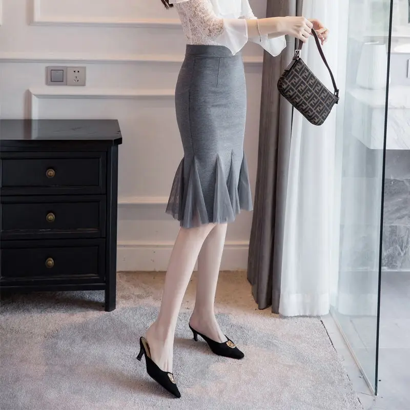 Plus Size 5xl Moterų Undinė Sijonas Didelis Dydis 4xl Atsitiktinis Aukšto Juosmens Akių Sijonas korėjos Office Moterų Sexy Midi Sijonai Jupe Femme