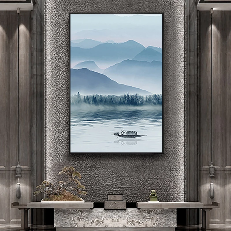 Dažų numeris meno tapybos numeriai Ranka-dažytos insulto kraštovaizdžio senovės Zen stiliaus namų koridorius, dekoratyvinis dažymas