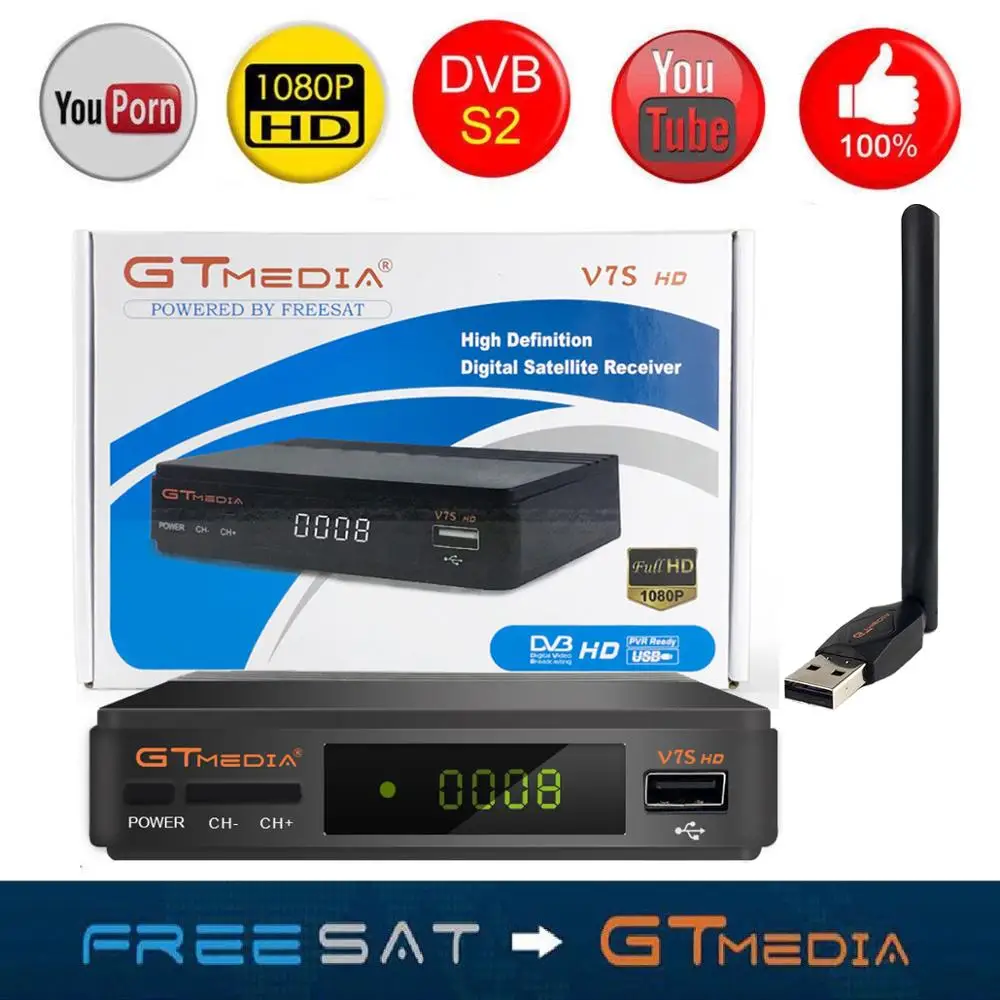 Gtmedia V7S HD Palydovinio Dekoderio DVB-S2 TV Įtraukti USB WIFI Naujas update Gtmedia V7 S2X DVB-S2 H. 265 1080P Nr. programą Įtraukti