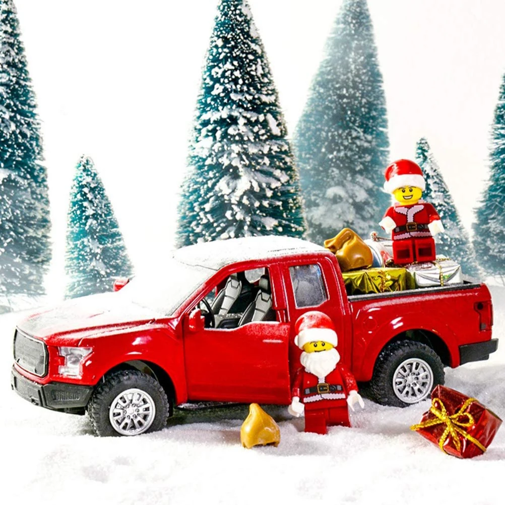 Kalėdų Raudona Sunkvežimių Derliaus Metalo Automobilių Kietas, Patvarus, Metalo Atostogų Sunkvežimių Lentelės Viršuje Ornamentas, Papuošimas