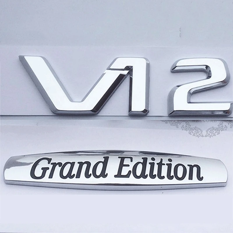 V12 Grand Edition Laišką Logotipas Ženklelis Mercedes Benz ML400 S350L Sparno Pusėje Logotipas Automobilių Stilius Refitting Lipdukas Originalus Šriftas