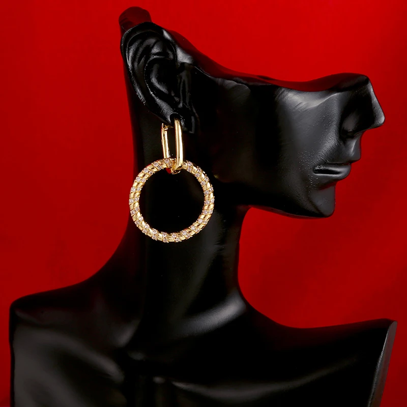 ZHUKOU 1 vnt 2020 CZ crystal aukso/sidabro spalvos mažų hoopas auskarai Apvalūs hoopas auskarai moterų mados šaliai, Papuošalai VE279