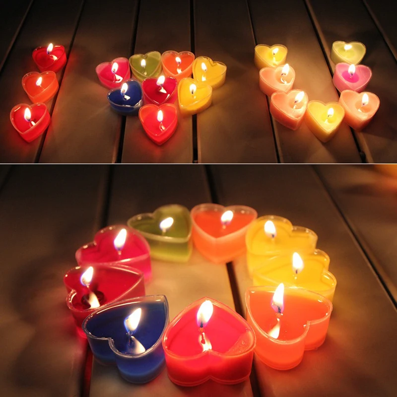 9pcs Kvapnų Žvakės Širdies Formos Gimtadienis, Vestuvės Dekoro Žvakės Valentino Dienos Pasiūlymas Vakarienė Aromaterapija Žvakės Dovanos