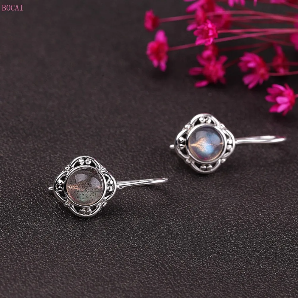 Tailando sidabro auskarai moterims S925 sterlingas sidabro ausų lašas 2020 naujas mados juvelyriniai dirbiniai moterų paprasta mėnulio akmuo Auskarai