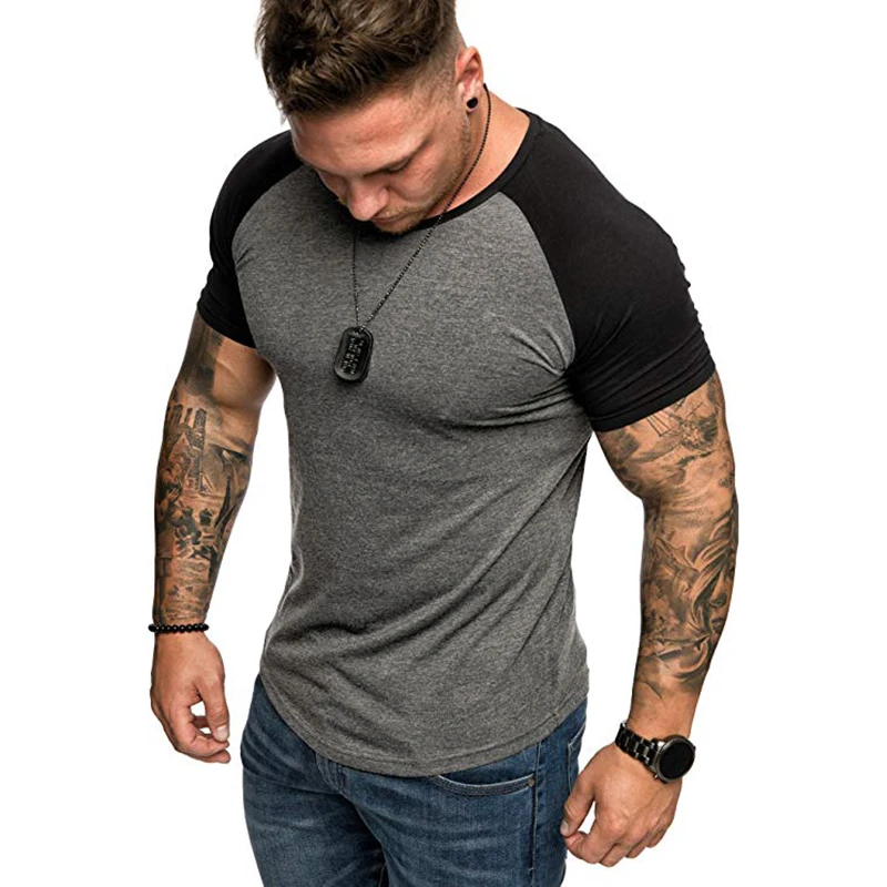 2020 metų vasaros mados patchwrok t-shirt vyrai hip-hop geros kokybės trumpomis rankovėmis vyrams viršuje fitneso o-kaklo Plius Dydis XXXL 3XL