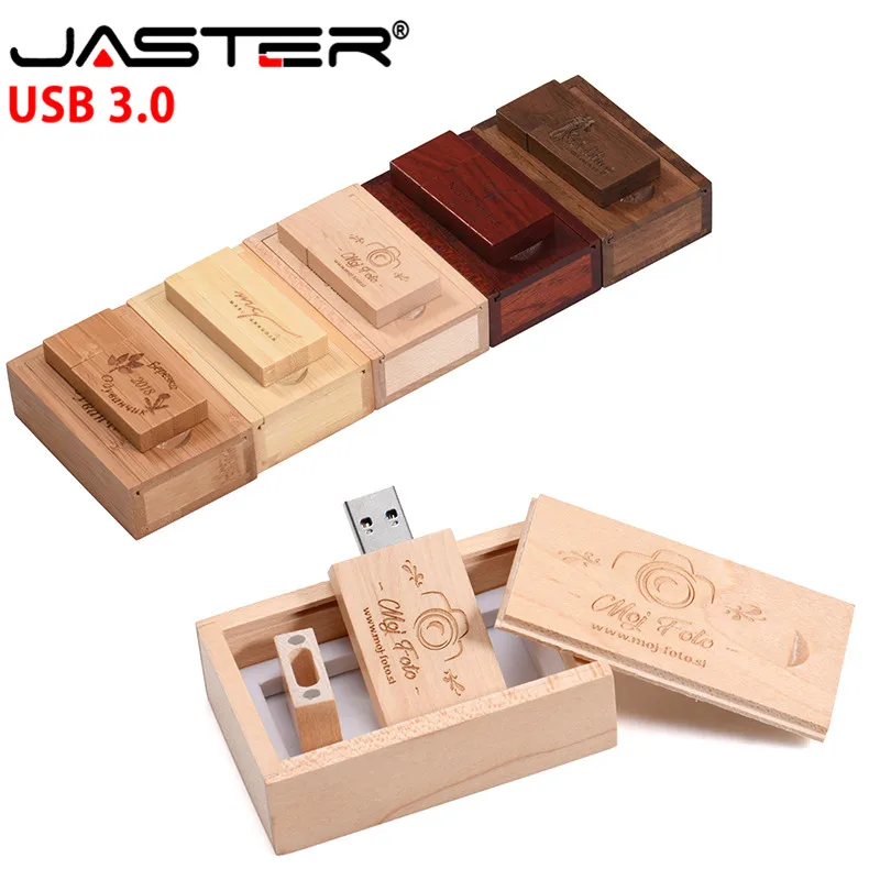 JASTER ( nemokamai LOGOTIPĄ), USB 3.0+medienos BOX usb flash drive 4GB 8GB 16GB 32GB 64GB vestuvių fotografavimas, minint dovana