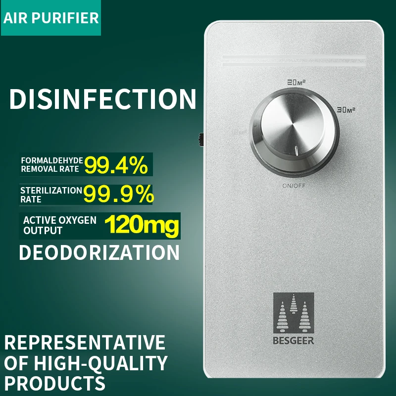 110v, 220v Ozono oro sterilizer, 30m2, sterilizavimo oro valytuvas, namų apyvokos, virtuvės, vonios, Medicinos norma iki 99,5%