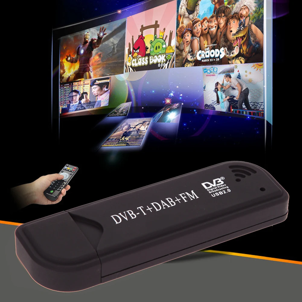 USB 2.0 Skaitmeninis DVB-T SDR+DAB+TV Imtuvas FM Imtuvas Stick RTL2832U+ FC0012 Namų garso ir vaizdo įranga