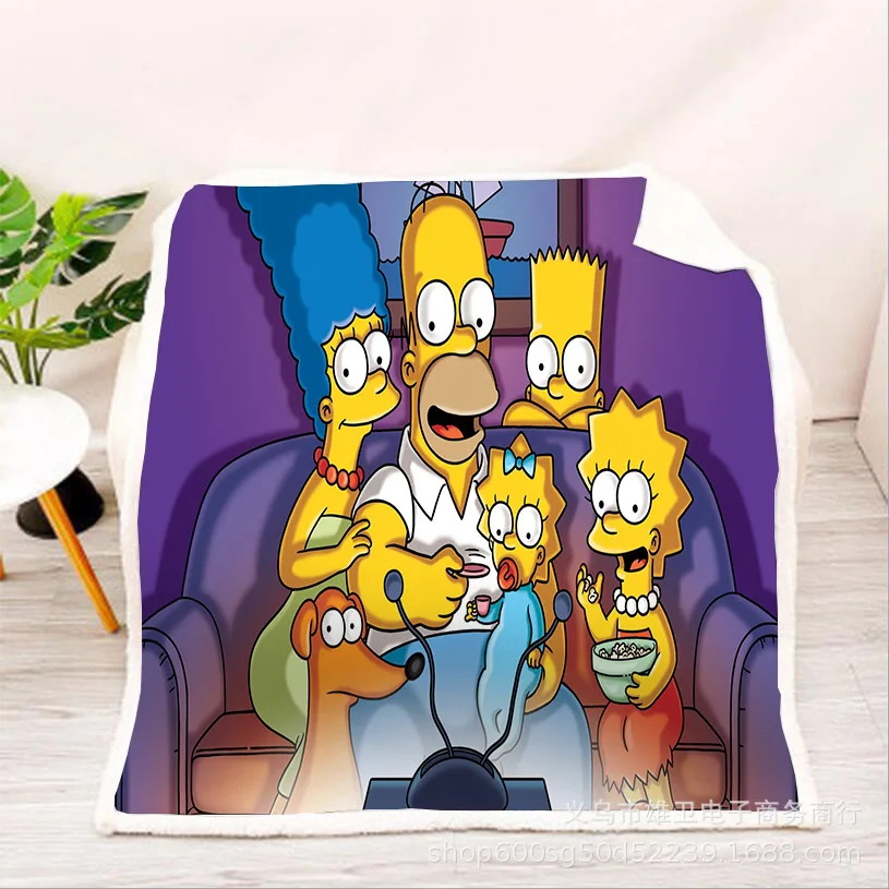 Simpsonų šeimos Vilnos Antklodė 3D full spausdinti Nešiojami Antklodė Suaugusieji/vaikai Vilnos Antklodė lašas shippng stiliumi-1