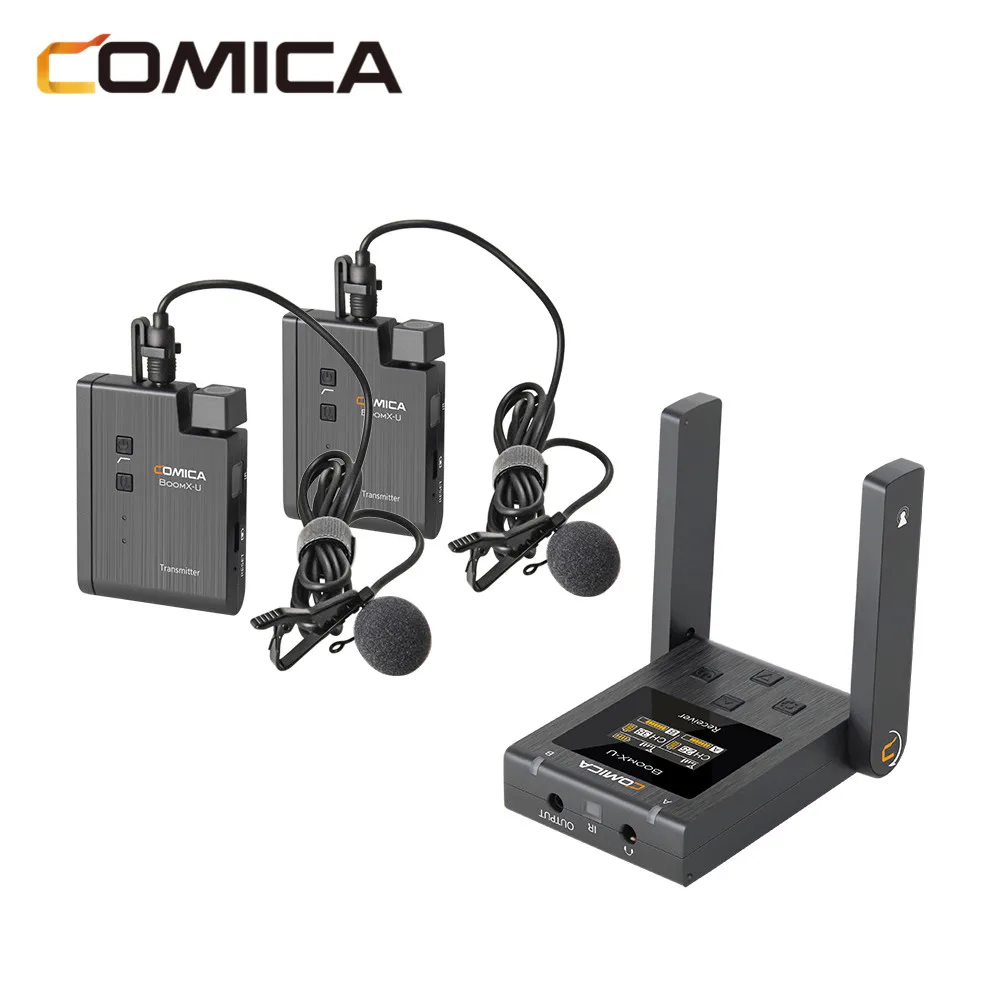 Comica BoomX-U U1 U2 UHF Bevielis Mikrofonas Transmition Transliavimo Lygio Daugiafunkcinis VS Xfan Maža
