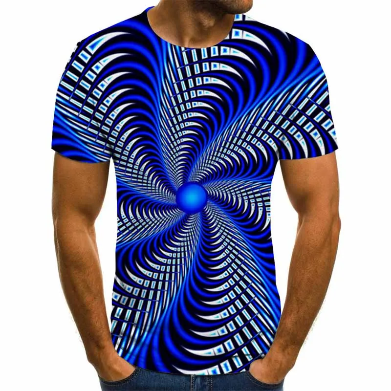 2020 naujas trimatis grafikos marškinėliai vyriški laisvalaikio viršūnes įdomus 3D vyriški T-shirt vasara O-kaklo marškinėliai plius dydis streetwear