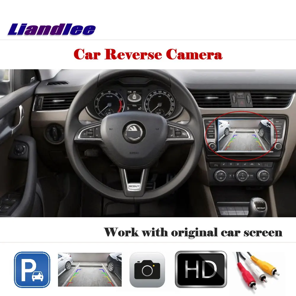 Liandlee Auto Grįžtamieji Parkavimo Kamera Skoda Superb Sedanas 2013~2016 / Galinio galinio vaizdo Kamera Galinio Dirbti su Automobilių Gamyklos Ekrane