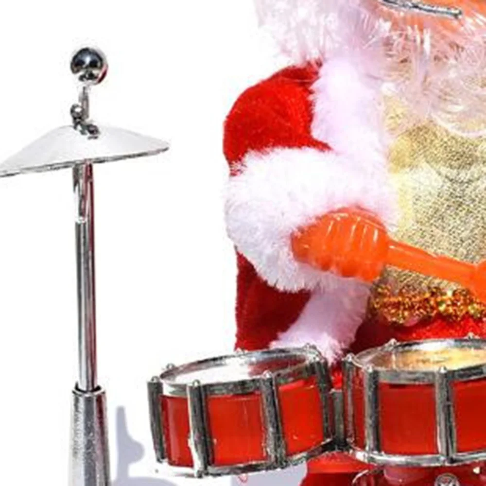 Šokių, Dainavimo Santa Claus Ir Kalėdų Žaislas, Lėlė Su Baterijomis, Muzikos Judantis Paveikslas Atostogų Apdailos (Būgnas)