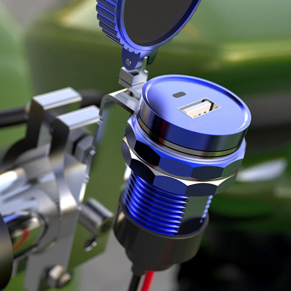 Motociklo Rankenos Vandeniui USB Įkroviklis 12-24V 2A su Kompaso Mobiliųjų Telefonų Kroviklį Aliuminio lydinys