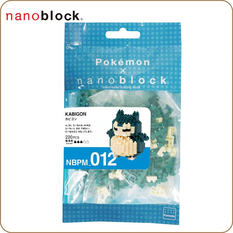 Nanoblock Pokemon Pikachu NBPM-012 Kabigon 220pcs Anime ir Animacinių filmų Diamond Mini Micro Bendrosios Statybinės Plytos Žaislai, Žaidimai Vaikams