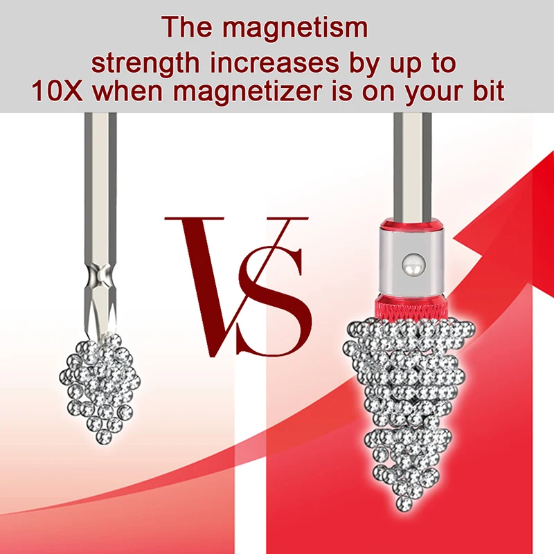 2vnt Magnetizer Varžtas Žiedas 1/4 Colių Magnetizer Tiek Turėtojas Metalo Nuimamas Tiek Magnetizer Žiedas Atsuktuvas