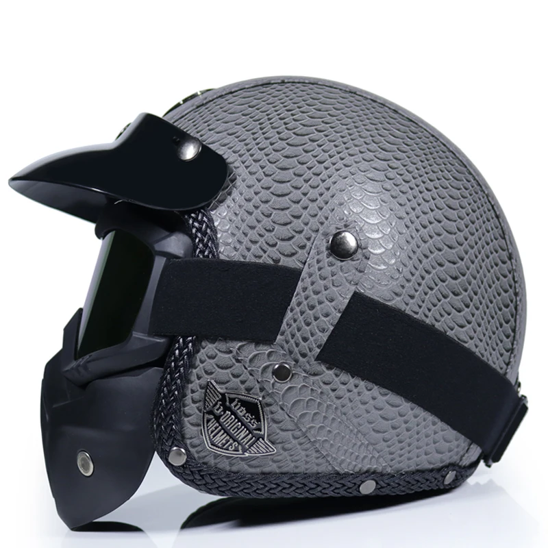 Odos PU kasko moto derliaus motociklo šalmas atidaryti veido maskuotė capacetes de motociclista vespa cafe racer