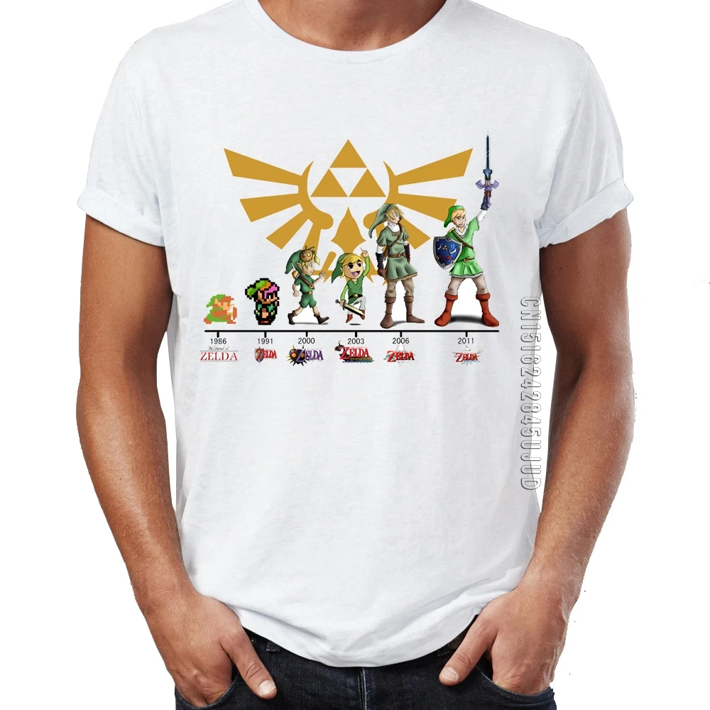 Vyriški Marškinėliai Nuorodą Evoliucija Zelda Ocarina Laiko Artsy Nuostabus Kūrinys T-shirts Homme Grafinis Viršūnes & Tees O-Kaklo Camiseta