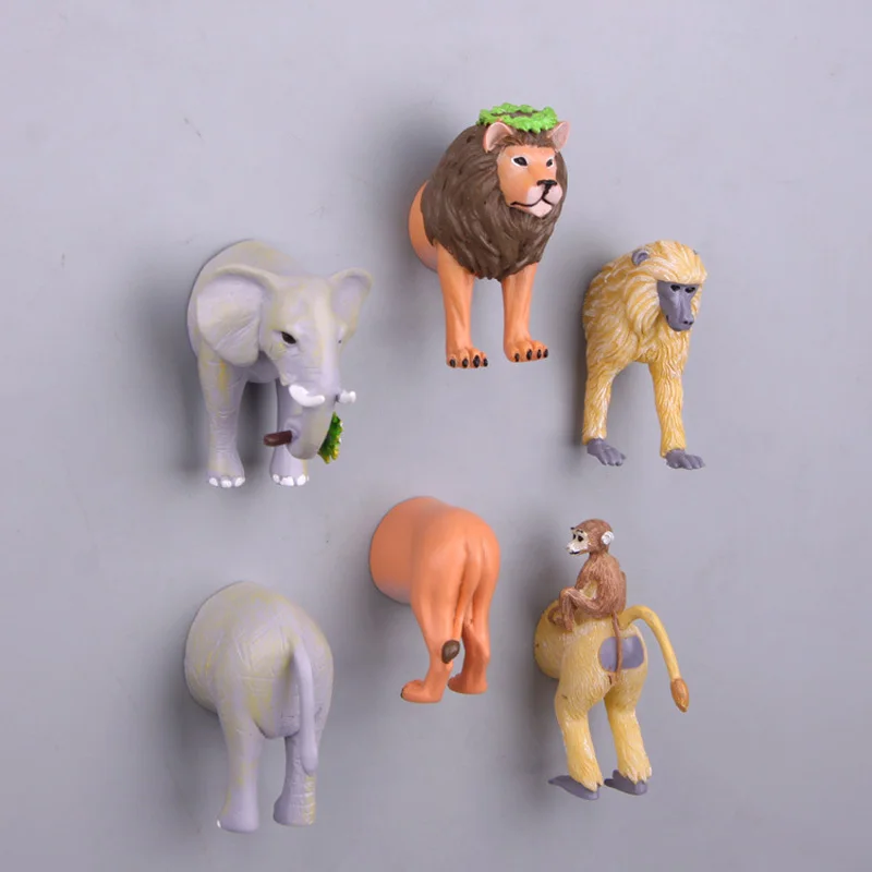 Dramblys, Liūtas, Beždžionė Baby Mama Šaldytuvas magnetas animacinių filmų Gyvūnų lenta lipdukas Derva, Šaldytuvas Magnetai, vaikų Namų Puošybai