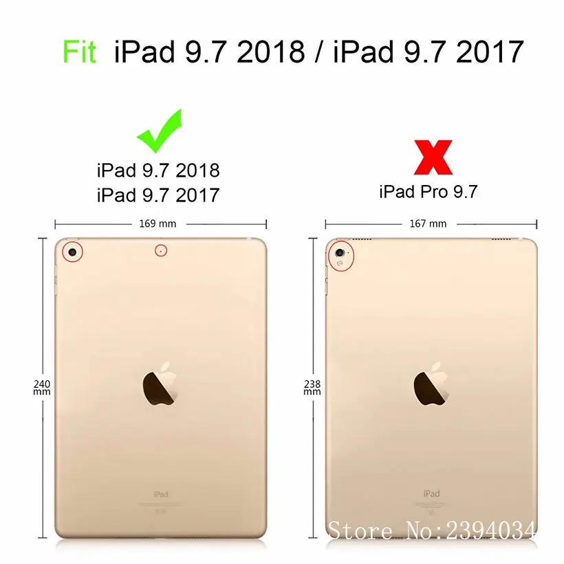 Case for iPad 2017 2018 9.7 Slim Sudedamas Stendas 