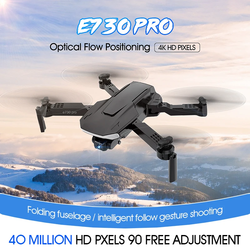 E730 PRO RC Quadcopter Sulankstomas Drone Sraigtasparnis su 4K Profesionali HD vaizdo Kamera Dual-Len 5G WIFI FPV GPS Žaislas RTF VS V4 E525 F3
