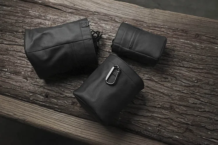 Naujausias P. akmens, Rankų darbo natūralios Odos Fotoaparato krepšys Krepšys, juodas