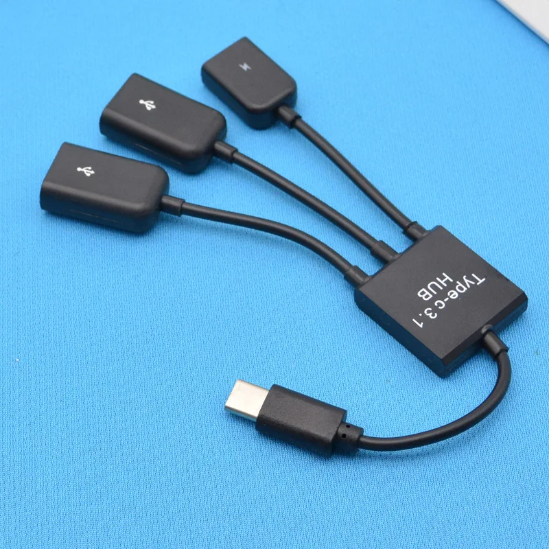 Adapterio Tipas-C 3.1-usb linija HUB kabelis 1 iki 3 huawei/xiaomi/sumsung/tabletę OTG moblie žaidimų pelė klaviatūra