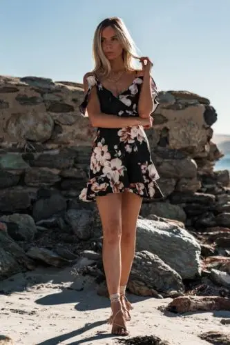 Seksualus, Moterų Drabužius Išjungti Peties Sundress Moterų Boho Gėlių Šifono Suknelė Vasarą Šalies Vakarą Paplūdimio Mini Suknelė