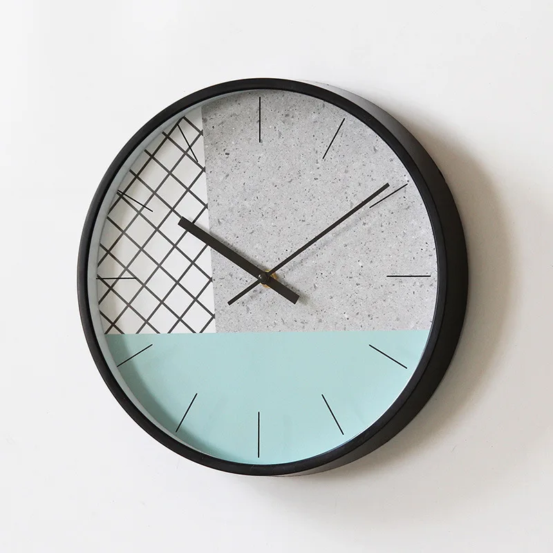 12-colių Kūrybos Minimalistinio Laikrodis Žalia Apvalus Sieninis Laikrodis Modernus Dizainas, Virtuvės, Miegamojo Studijų Išjungti Dekoratyvinis Kvarcinis Laikrodis