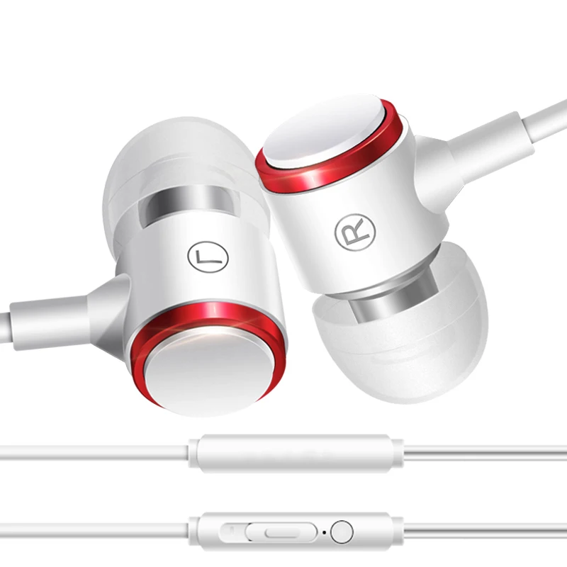 Laidines Ausines 3,5 mm In-ear Ausinės, Metalo HIFI Stereo laisvų Rankų įranga Sporto Ausinių Su Mikrofonu už Xiaomi 