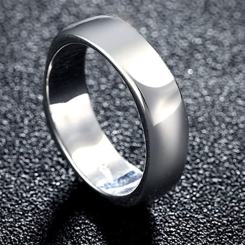 Korėjos Papuošalai Paprasta Sklandžiai Žiedai Moterims Vestuvių 925 Sterlingas Sidabro Vyrų Kvadratinių Žiedas Dovana