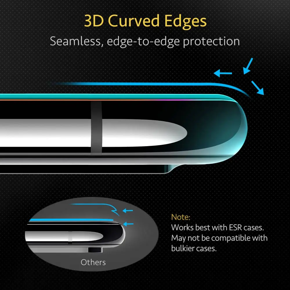 ESR Screen Protector, iPhone, 11 Pro Max X XS XR XS Max Promax 3D Visišką Grūdintas Apsauginis Stiklas 