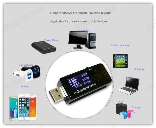 3 - 30 V USB LCD Srovė Įkroviklio Talpa matuoklis įtampos testeris dabartinę mobiliųjų detektorius 2A atsparumas
