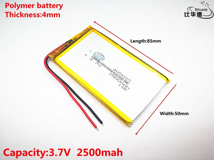 10vnt Litro energijos baterija Gera Qulity 3.7 V,2500mAH 405085 Polimeras ličio jonų / Li-ion baterija tablet pc BANKAS,GPS,mp3,mp4
