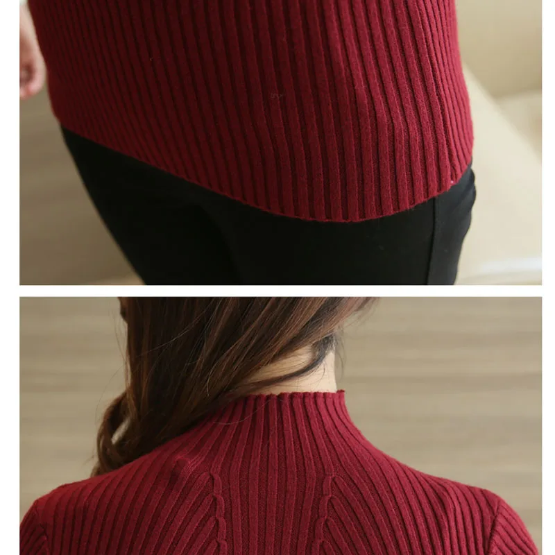 Mados moteriški megztiniai 2021 žiemos Golfo Puloveriai Kietos ilgos rankovės, juodos ir baltos viršūnės megztiniai Femme Drabužių 5218 50