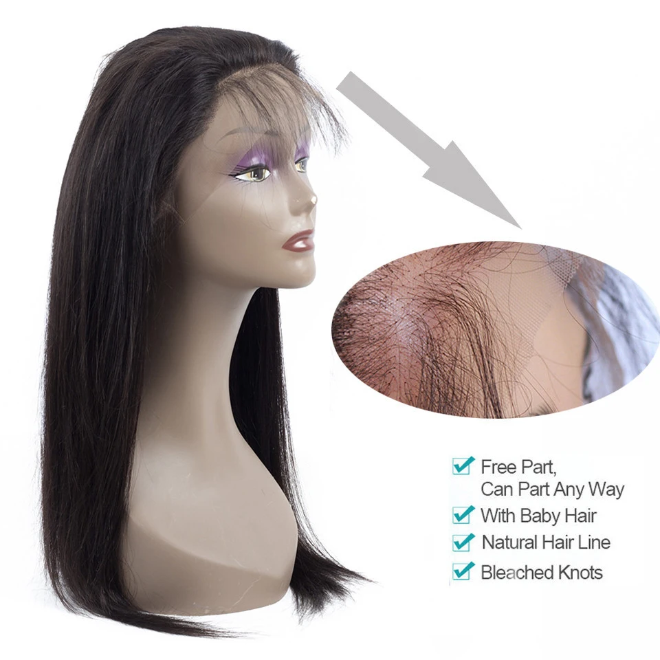 Saldainiukas 360 Nėriniai Priekinio Uždarymo Su Plaukų Ryšulių 4pcs/daug Brazilijos Žmogaus Plaukai Tiesūs Nėrinių Uždarymas Su Kūdikio Plaukų, Ne Remy