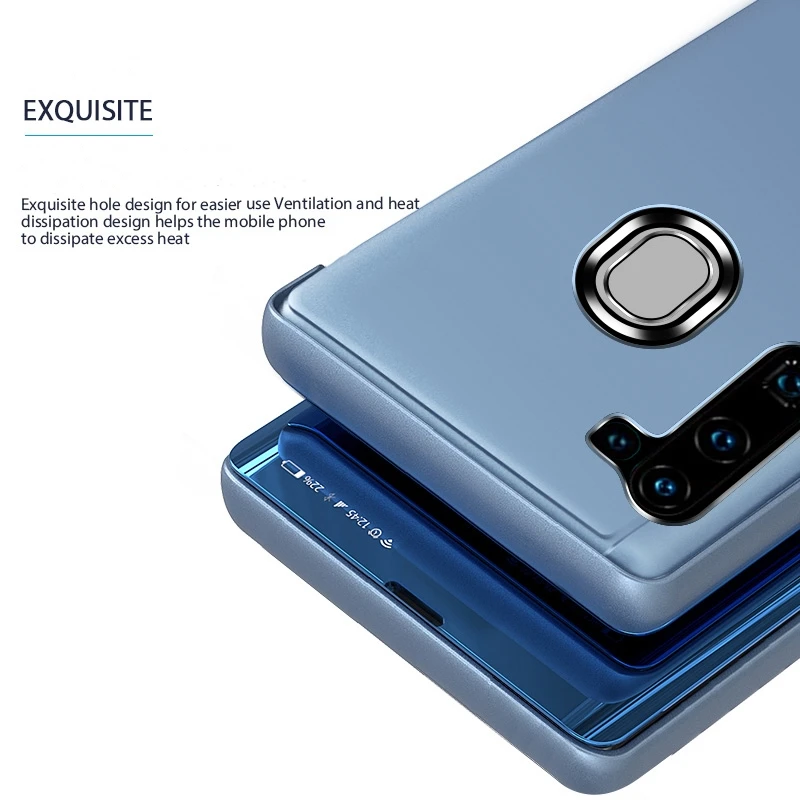 Smart vaizdo Veidrodis, Odinis Telefono dėklas Samsung Galaxy S6Edge S7Edge S8 S9 S10E S20 Ultra Plus Lite Atramą Flip Cover Dėklai