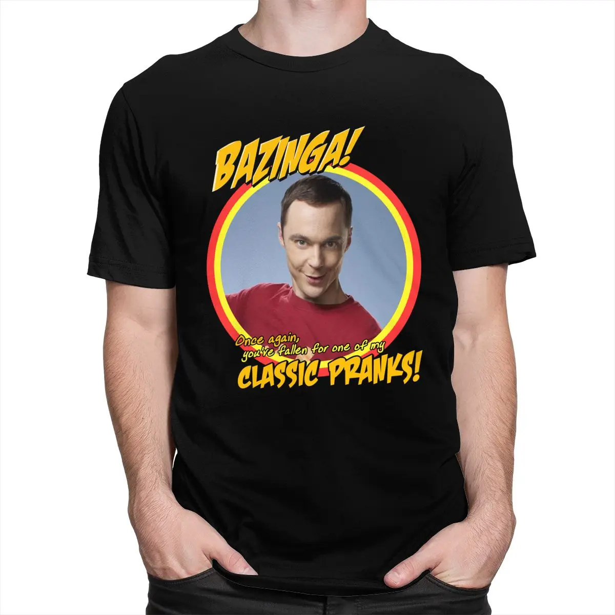 Big Bang Teorija Marškinėlius Vyrams trumpomis Rankovėmis, Sheldon Cooper Marškinėliai TV Šou Bazinga T-shirt Slim Fit Medvilnė Tee Viršūnes Merch