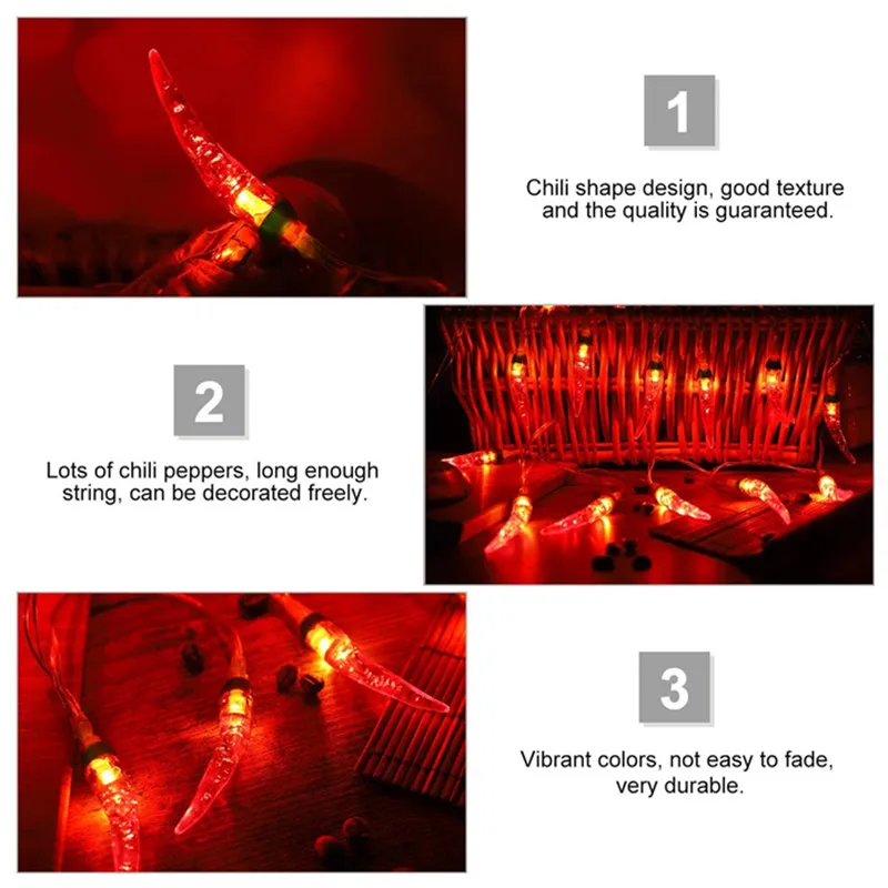 3M 6M 10M Čili String Žibintai Raudona Paprika Formos Pasakų LED Lempos, vidaus, Lauko Atostogų Apšvietimo Kalėdų Šventė Papuošalai